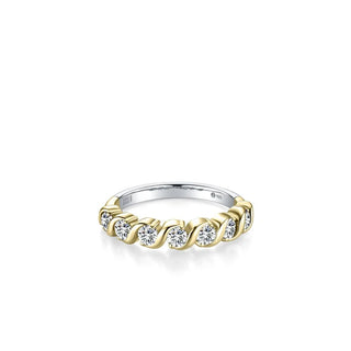 Gisser Gold Plated Silver Twisted CZ Swirl Ring