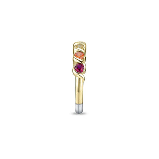 Gisser Gold Plated Silver Twisted Multi-Colour CZ Ring