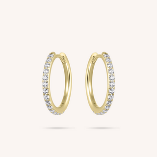 Gisser Gold Plated Sparkling Large Hoop Earrings