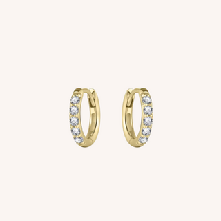 Gisser Gold Plated Sparkling Small Hoop Earrings