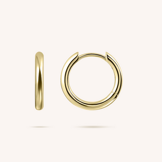 Gisser Gold Plated Tube Medium Hoop Earrings