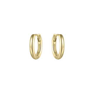 Gold hoop earrings on a white background