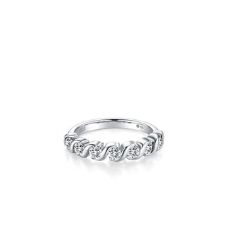 Gisser Silver Twisted CZ Swirl Ring