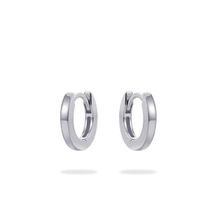 Gisser Silver 12mm Flat Small Hoops
