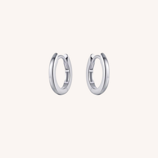 Gisser 13.5mm Silver Half Round Polished Hoops