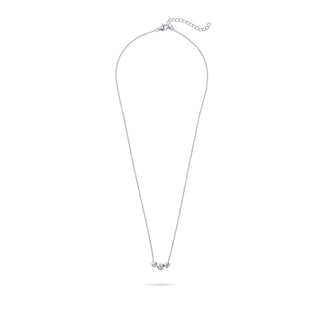 Gisser Silver CZ Three Stone Necklace
