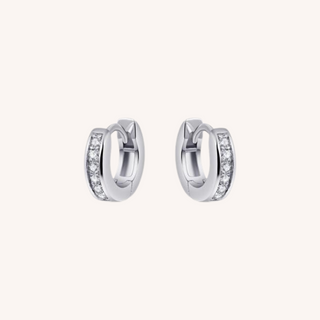 Gisser Silver Channel Set CZ 12mm Earrings