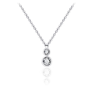 Gisser Silver Double Bezel CZ Necklace