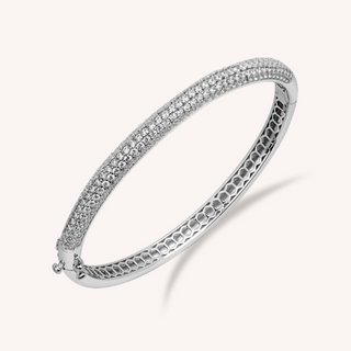 Gisser Silver Pave Bold Bangle