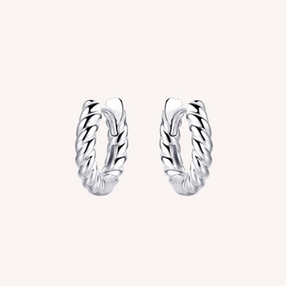 Gisser Silver Rope Small Hoop Earrings