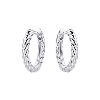 Gisser Silver Rope Medium 18mm Hoop Earrings