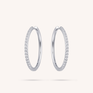 Gisser Silver Sparkling Statement Hoop Earrings