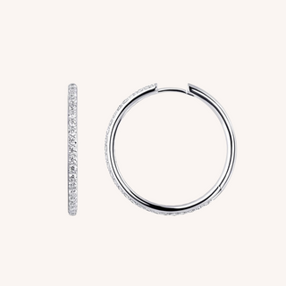 Gisser Silver Sparkling Statement Hoop Earrings