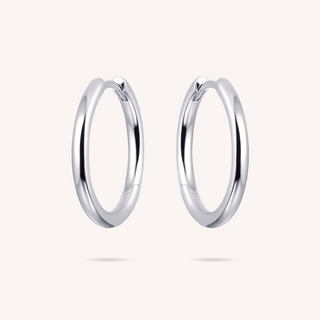 Gisser Silver Tube Large Hoop Earrings