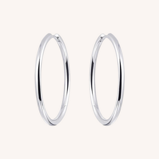 Gisser Silver Tube Statement Hoop Earrings