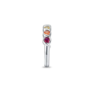 Gisser Silver Twisted Multi-Colour CZ Swirl Ring