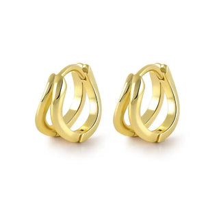 Gold Plated Silver Double Hoops