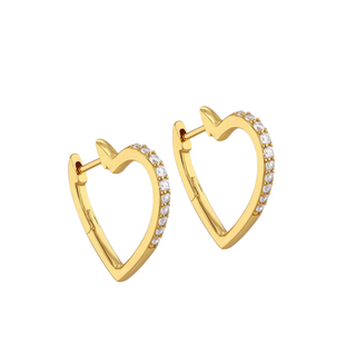 Heart CZ Hoops