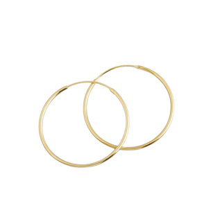 Gold Plated Silver 28mm Hinged Sleeper Hoop Earrings