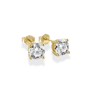 Gold Plated CZ Stud Earrings