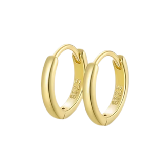 Gold Plated Silver 9mm Huggie Hoops