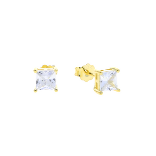 Square CZ Stud Earrings