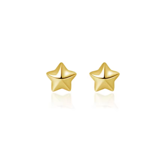 Gold Plated Silver 4mm Star Stud Earrings