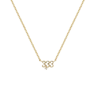 Gold Plated Silver 333 Angel Number Necklace