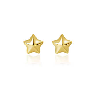 Gold star-shaped earrings on a white background