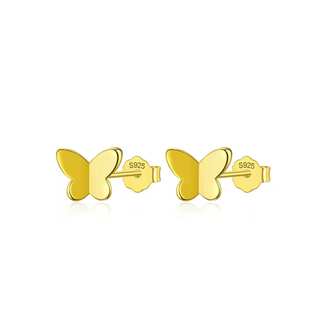 Gold Plated Butterfly Stud Earrings
