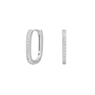 Rectangular Oblong CZ Hoops