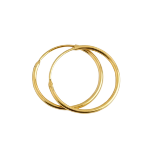 Gold Plated Silver 16mm Hinged Sleeper Hoop Earrings