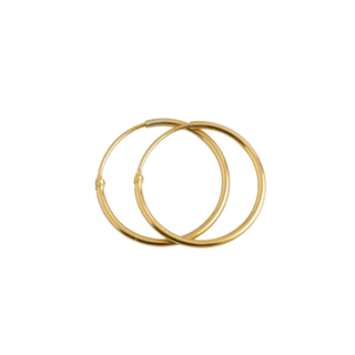 Gold Plated Silver 18mm Hinged Sleeper Hoop Earrings