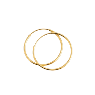 Gold Plated Silver 24mm Hinged Sleeper Hoop Earrings