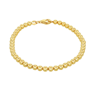 Gold Plated Silver 4mm Beaded Bracelet