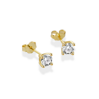 Gold Plated CZ Stud Earrings