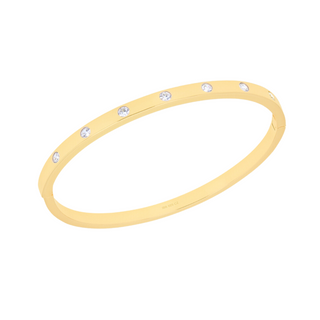 Silver 7-Stone CZ Studded Bangle