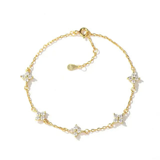 Gold Plated Silver CZ Fleur Bracelet