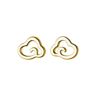 Gold Plated Silver Cloud Stud Earrings