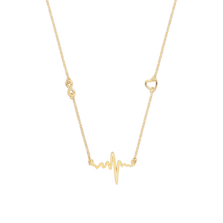 Gold Plated Silver Infinite Love Heart Beat Necklace