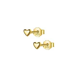 Gold Plated Silver Mini Heart Stud Earrings