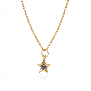 Gold Plated Silver Star Pearl Necklace