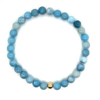 Golden Tide Larimar Ladies Beaded Bracelet