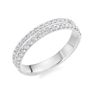 Platinum 0.55ct Double Row Diamond Set Ring