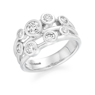 Platinum 0.95ct Diamond Bubbles Ring