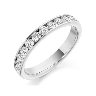 Platinum 0.75ct Channel Set Diamond Half Eternity Ring