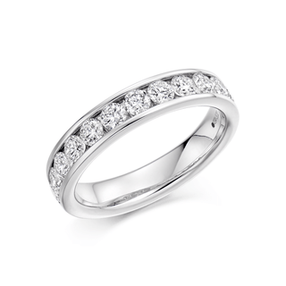 Platinum 1.00ct Channel Set Diamond Half Eternity Ring