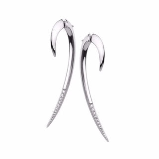 Shaun Leane Silver & Diamond Large Hook Earrings