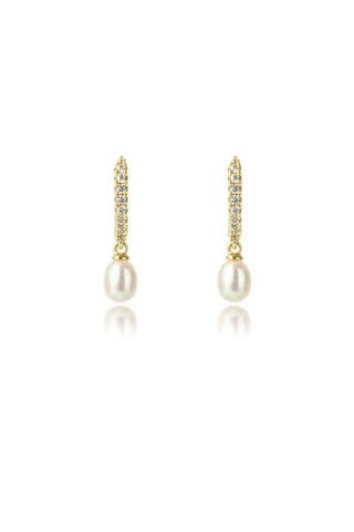 Ocean's Bondi Freshwater Pearl Earrings in Gold