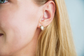 Georgini Gold Plated Silver Wisteria Created Opal Floribunda Stud Earrings